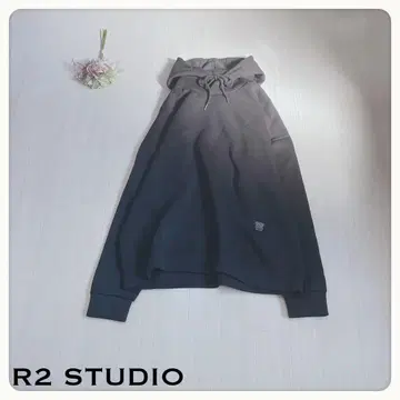 [ R2 STUDIO ] 오버 사이즈 풀오버 후드티 블랙