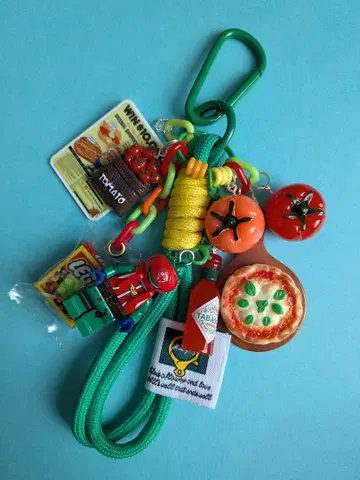 주렁주렁 키링 파라코드 토마토맨 레고 피자 토마토