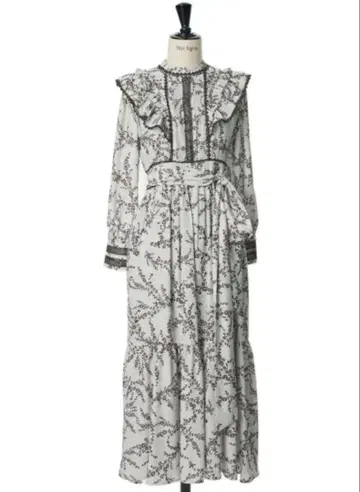 herlipto Pedicel Lace-Trimmed Long Dress