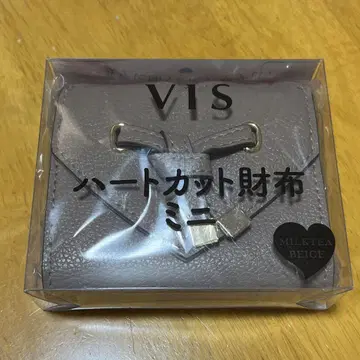VIS 하트컷 미니 지갑 밀크티 베이지