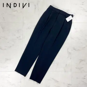 새상품 INDIVI 테이퍼드 팬츠 슬랙스 블랙 사이즈 M*HD252