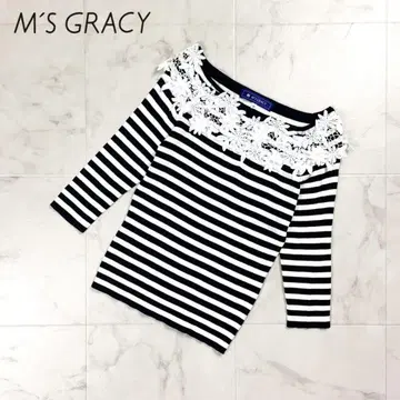 M'S GRACY 플라워 레이스 티셔츠 모노톤 38 *HD1014