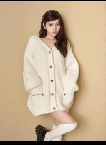 Darich 몰륨 볼륨 니트 가디건