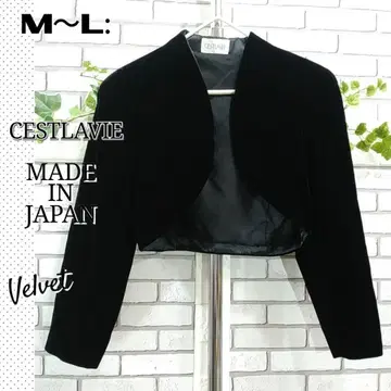 M: 컨디션 최상 벨벳 세레모니 볼레로/CESTLAVIE 일본제 블랙