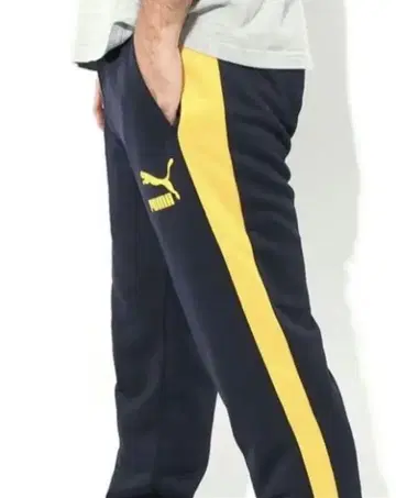 PUMA 트랙 팬츠 남성용 네이비 저리 US M 사이즈