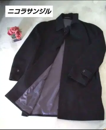 새상품급 캐시미어 혼방 코트 니콜 상디 블랙 스텐카라 코트 L 체스터