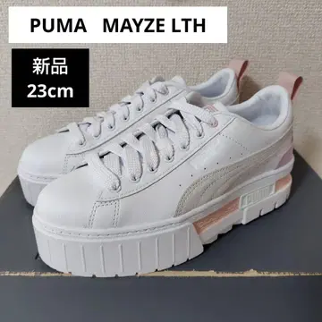 새상품 PUMA MAYZE LTH 23cm 화이트 통굽 핑크 퍼플