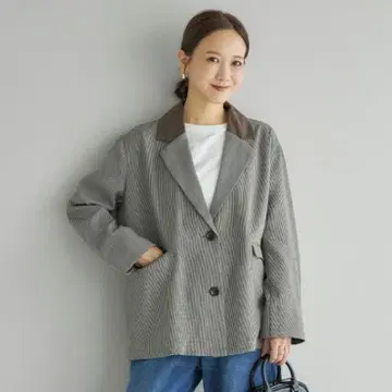 택 포함 새상품 시마무라 다나카 리나 체크 자켓 M