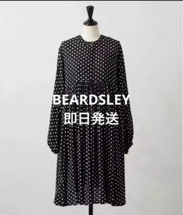 BEARDSLEY 비어즐리 도트 개더 볼륨 소매 원피스