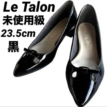 미사용급 탈론 펌프스 23.5cm 스틸레토 리본 에나멜