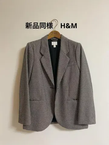H&M 체크 무늬 테일러드 자켓