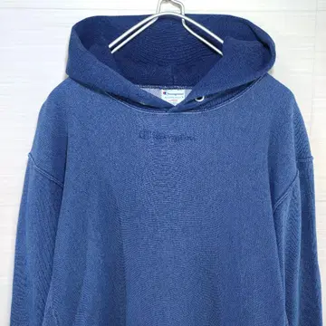 챔피온 리버스 위브 후드티 인디고 자수 로고 풀오버