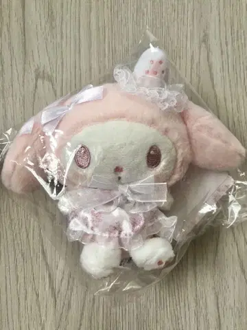 마이멜로디 마스코트 홀더 화이트 딸기 티타임 봉제 인형 참