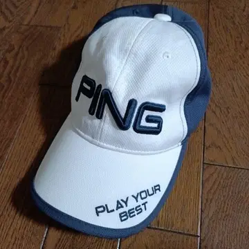 PING 캡 화이트 네이비