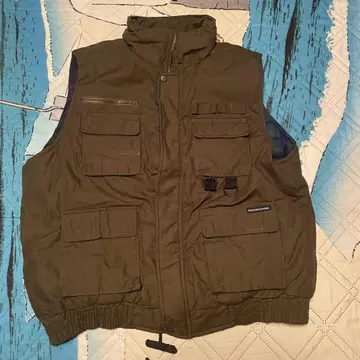 90s 다운 베스트 Olive 컬러