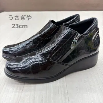 토끼네 토끼집 사이드 지퍼 엠보 에나멜 신발 23cm