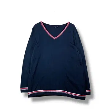 TOMMY HILFIGER 노르딕 코튼 니트 사이즈 XL 네이비