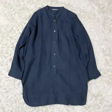 마가렛호웰 린넨 블라우스 셔츠 네이비