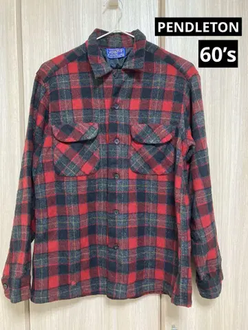 Pendleton 60s 울 체크 셔츠 M 사이즈 흠집 있음