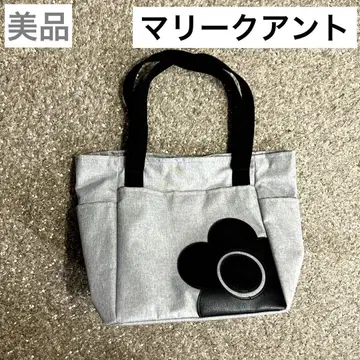새상품급 MARY QUANT 그레이 꽃 모티브 토트백