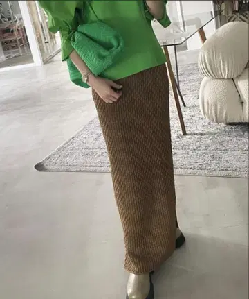Ameri SHEER CROCHET TIGHT SKIRT