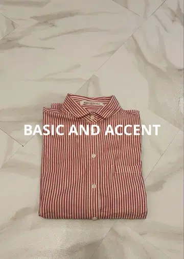 BASIC AND ACCENT 빨흰 스트라이프 긴팔 셔츠