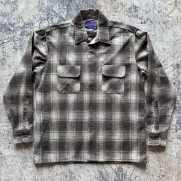 미사용 폰데로사 옴브레 쉐도우 보드 셔츠 브라운 계열 사이즈 M