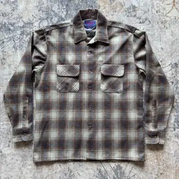 미사용 폰데로사 옴브레 쉐도우 보드 셔츠 브라운 계열 사이즈 M