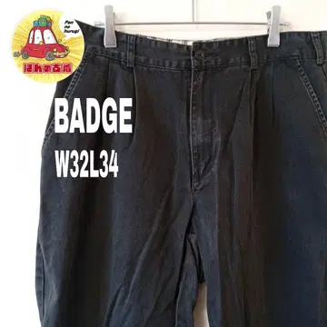 USA 구제 의류 BADGE 치노 팬츠 W32 L34 블랙 투 턱