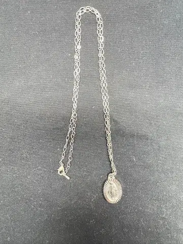 실버 오벌 펜던트 목걸이 30cm