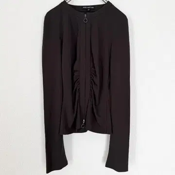 새상품급 폭시 뉴욕 노카라 자켓 38M 상당 다크 브라운