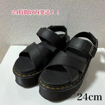 닥터마틴 크로스 스트랩 블랙 샌들 24cm