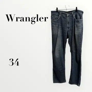 랭글러 데님 청바지 스트레이트 파랑 (34) 데일리 캐주얼 휴일