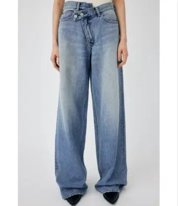 Moussy 마우지 CROSS WAIST WIDE STRAIGHT 0
