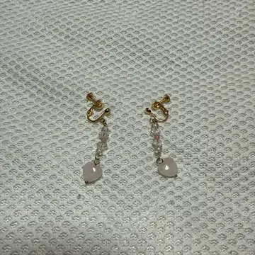 핑크 크리스탈 비즈 귀걸이