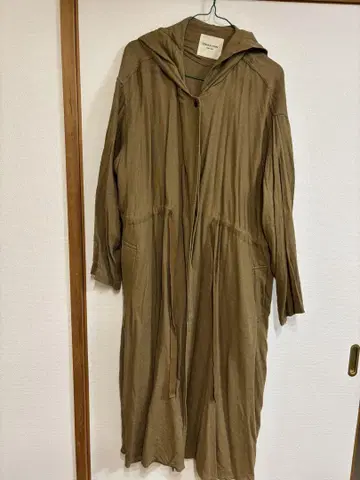 FREAK'S STORE 후드 부착 롱 코트 브라운