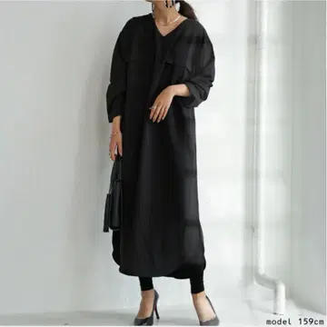 ANTIQUA patterntorso 플랩 포켓 원피스 블랙
