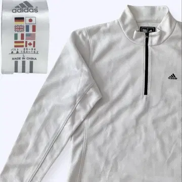 adidas 여성용 L 하프 지퍼 셔츠 화이트