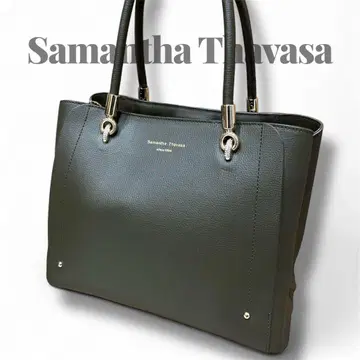 새상품급 Samantha Thavasa 아베크토와 가죽 스퀘어 토트백