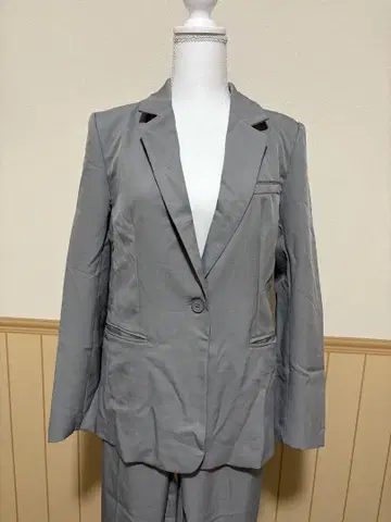 SHEIN 그레이 테일러드 자켓 M