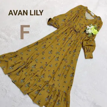 아본 릴리 AVAN LILY 꽃무늬 티어드 원피스 드레이프감 롱 기장