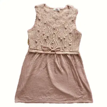 니트 핑크 니트 원피스 리본 겨울 가을 걸리시 레트로 헤이세이 모리걸