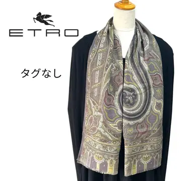 ETRO 에트로 페이즐리 그레이 그린 보라색 스톨 숄