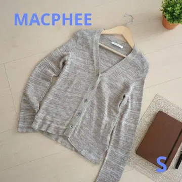 MACPHEE 니트 가디건 S 베이지 계열 V넥 겉옷으로도!