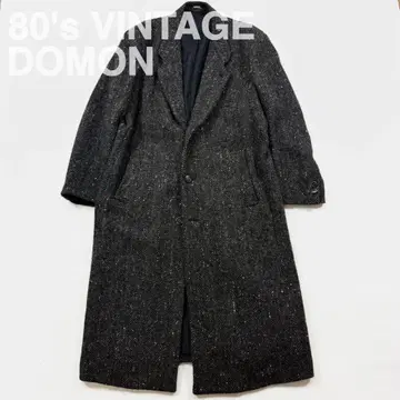 80's DOMON 도몬 울 트위드 체스터 코트 빈티지