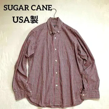 Sugar Cane 남성용 긴팔 셔츠 USA 체크 M