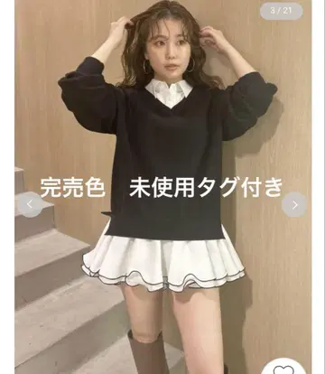 릴리 브라운 Lily Brown 셔츠 도킹 프릴 미니 원피스