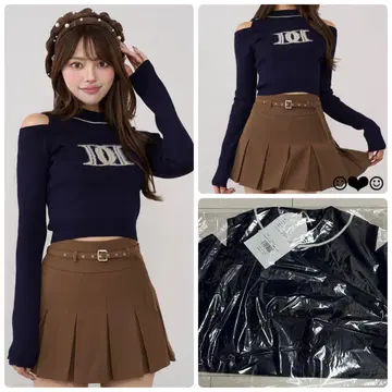 Darich 레이어드 라이크 로고 니트탑 네이비