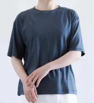 신견본 공장 양 T셔츠 숏 애쉬 블루