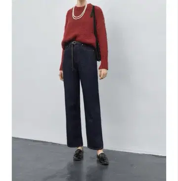 스타일 델리 네이비 스트레이트 데님 S